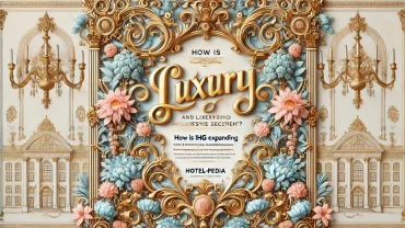How is IHG Hotels expanding it´s luxury and lifestyle segment in 2024? 15 A luxurious and eye-catching featured image for IGH Hotel, a hotel booking website blog post, designed in the elaborate and intricate Rococo style.