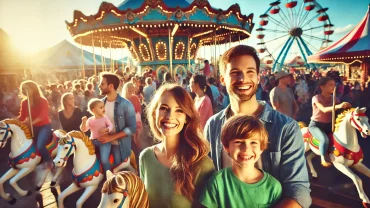 Kid-Friendly Hotels in Green Bay for Family Hotels and Adventures: Top Picks for 2025 13 A family enjoying Bay Beach Amusement Park in Green Bay, Wisconsin, surrounded by colorful rides and a sunny atmosphere.